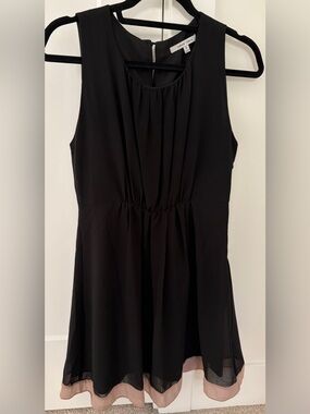 Naked Zebra Black Sleevelss Dress with Blush Hem